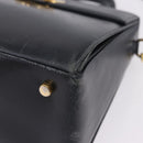 Salvatore Ferragamo Gancini Hand Bag Leather 2way Navy Gold Auth 196816-14
