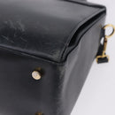 Salvatore Ferragamo Gancini Hand Bag Leather 2way Navy Gold Auth 196816-16