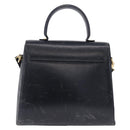 Salvatore Ferragamo Gancini Hand Bag Leather 2way Navy Gold Auth 196816-3