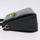 Salvatore Ferragamo Gancini Hand Bag Leather 2way Navy Gold Auth 196816-6