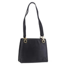 Salvatore Ferragamo Gancini Shoulder Bag Leather Black Gold Auth 196817-1