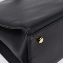 Salvatore Ferragamo Gancini Shoulder Bag Leather Black Gold Auth 196817-11
