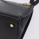 Salvatore Ferragamo Gancini Shoulder Bag Leather Black Gold Auth 196817-12