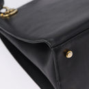 Salvatore Ferragamo Gancini Shoulder Bag Leather Black Gold Auth 196817-13