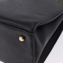 Salvatore Ferragamo Gancini Shoulder Bag Leather Black Gold Auth 196817-14