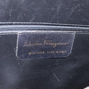 Salvatore Ferragamo Gancini Shoulder Bag Leather Black Gold Auth 196817-17
