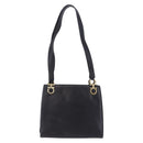 Salvatore Ferragamo Gancini Shoulder Bag Leather Black Gold Auth 196817-2