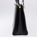 Salvatore Ferragamo Gancini Shoulder Bag Leather Black Gold Auth 196817-6