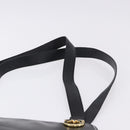 Salvatore Ferragamo Gancini Shoulder Bag Leather Black Gold Auth 196817-9