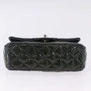 CHANEL COCO Mark Turn Lock Chain Bag Patent leather Khaki Silver CC Auth 196818M-10