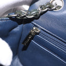 CHANEL COCO Mark Turn Lock Chain Bag Patent leather Khaki Silver CC Auth 196818M-24