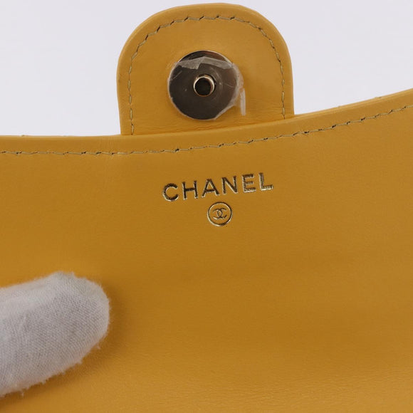 CHANEL COCO Mark Chain Shoulder Bag Patent leather Yellow Gold CC Auth 196819SAM