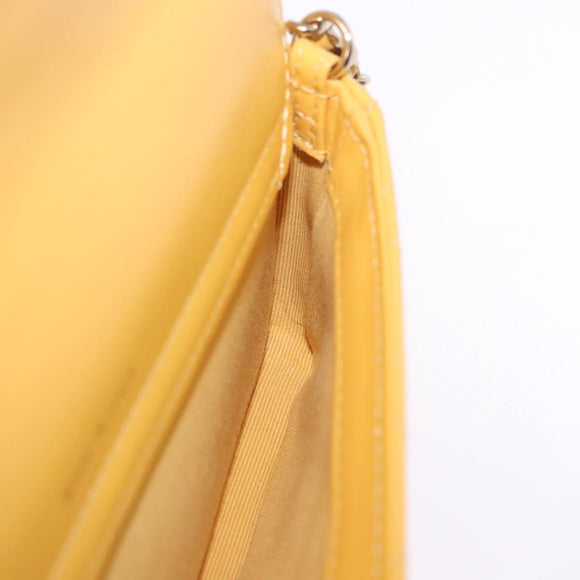 CHANEL COCO Mark Chain Shoulder Bag Patent leather Yellow Gold CC Auth 196819SAM
