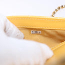 CHANEL COCO Mark Chain Shoulder Bag Patent leather Yellow Gold CC Auth 196819SAM-11