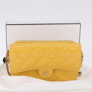 CHANEL COCO Mark Chain Shoulder Bag Patent leather Yellow Gold CC Auth 196819SAM-12