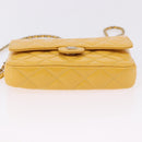 CHANEL COCO Mark Chain Shoulder Bag Patent leather Yellow Gold CC Auth 196819SAM-5