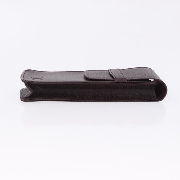 LOUIS VUITTON Taiga Dog Solo Pen Case Acajou LV Auth 196820A