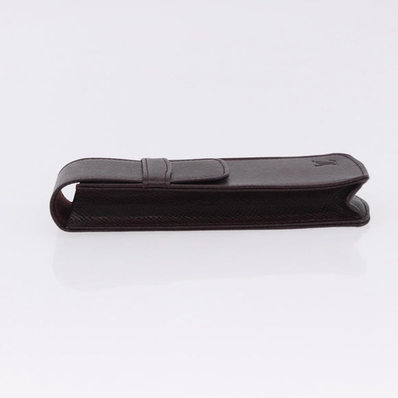 LOUIS VUITTON Taiga Dog Solo Pen Case Acajou LV Auth 196820A