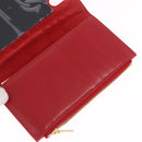 CELINE Chain Wallet Leather Red Gold Auth 196822M-18