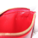 CELINE Chain Wallet Leather Red Gold Auth 196822M-21