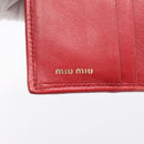 Miu Miu Matelasse Bifold Wallet Leather Red Gold Auth 196824A-17
