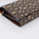 BURBERRY TB Monogram Coin Purse Shoulder Bag PVC Brown Gold Auth 196826V-15