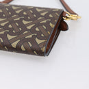 BURBERRY TB Monogram Coin Purse Shoulder Bag PVC Brown Gold Auth 196826V-16