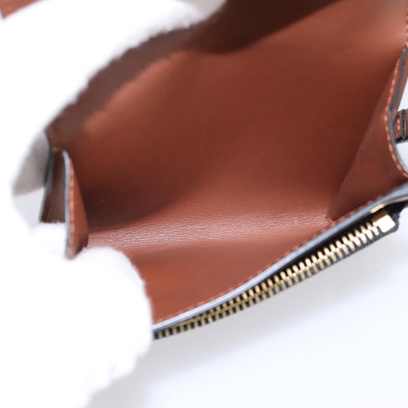 BURBERRY TB Monogram Coin Purse Shoulder Bag PVC Brown Gold Auth 196826V