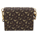 BURBERRY TB Monogram Coin Purse Shoulder Bag PVC Brown Gold Auth 196826V-2