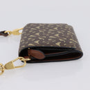 BURBERRY TB Monogram Coin Purse Shoulder Bag PVC Brown Gold Auth 196826V-3