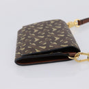 BURBERRY TB Monogram Coin Purse Shoulder Bag PVC Brown Gold Auth 196826V-4