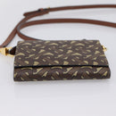 BURBERRY TB Monogram Coin Purse Shoulder Bag PVC Brown Gold Auth 196826V-5