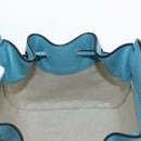 LOEWE Hammock Flower Hand Bag Leather Light Blue Auth 196827SAM-23