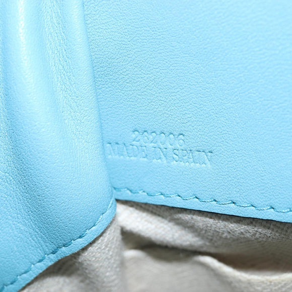 LOEWE Hammock Flower Hand Bag Leather Light Blue Auth 196827SAM