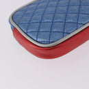 GUCCI Pouch Leather Gold Silver 542202 Auth 196828V-15