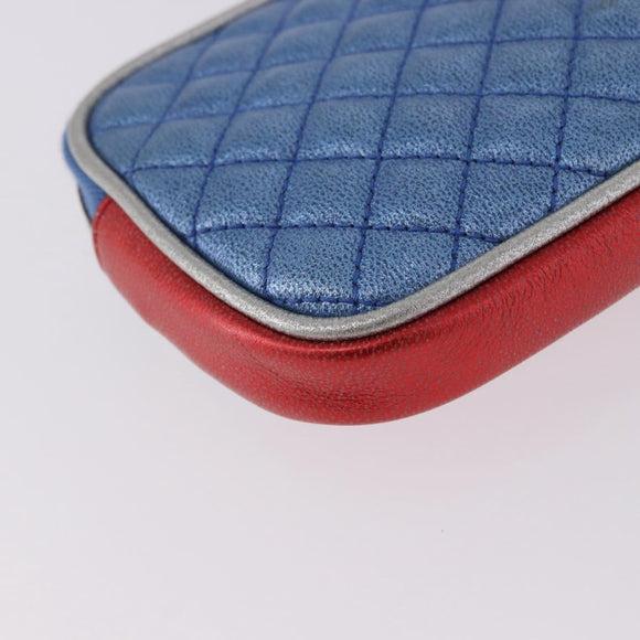 GUCCI Pouch Leather Gold Silver 542202 Auth 196828V