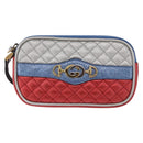 GUCCI Pouch Leather Gold Silver 542202 Auth 196828V-13