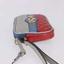 GUCCI Pouch Leather Gold Silver 542202 Auth 196828V-4