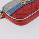 GUCCI Pouch Leather Gold Silver 542202 Auth 196828V-8