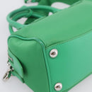 PRADA Hand Bag Nylon 2way Green Silver Auth 196830SAM-18