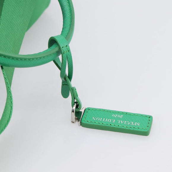 PRADA Hand Bag Nylon 2way Green Silver Auth 196830SAM