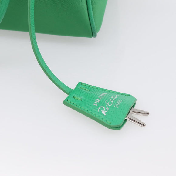 PRADA Hand Bag Nylon 2way Green Silver Auth 196830SAM