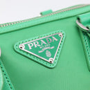 PRADA Hand Bag Nylon 2way Green Silver Auth 196830SAM-24