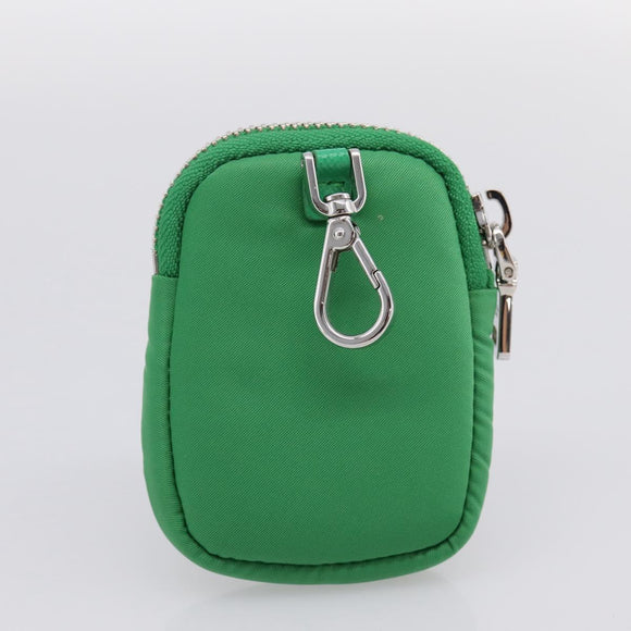 PRADA Hand Bag Nylon 2way Green Silver Auth 196830SAM