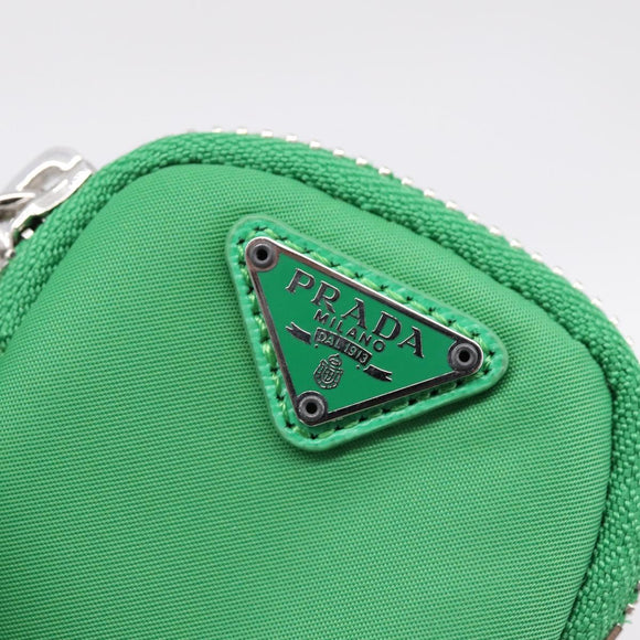 PRADA Hand Bag Nylon 2way Green Silver Auth 196830SAM