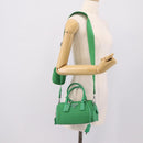 PRADA Hand Bag Nylon 2way Green Silver Auth 196830SAM-36