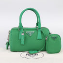 PRADA Hand Bag Nylon 2way Green Silver Auth 196830SAM-12