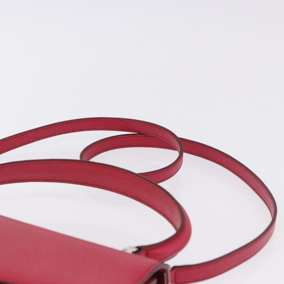 Salvatore Ferragamo Gancini Hand Bag Leather 2way Pink Silver Auth 196831V