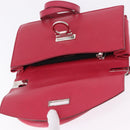 Salvatore Ferragamo Gancini Hand Bag Leather 2way Pink Silver Auth 196831V-17