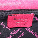 Salvatore Ferragamo Gancini Hand Bag Leather 2way Pink Silver Auth 196831V-18
